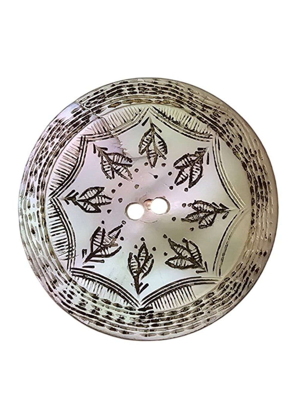 Antique Carved Shell Button P01 - Picture 1 of 6